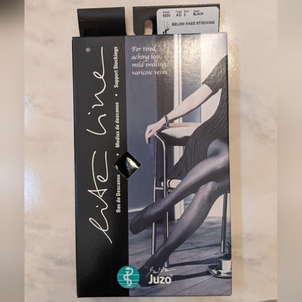 *NEW* Juzo Below Knee Compression Stockings, Black (women, size 3)